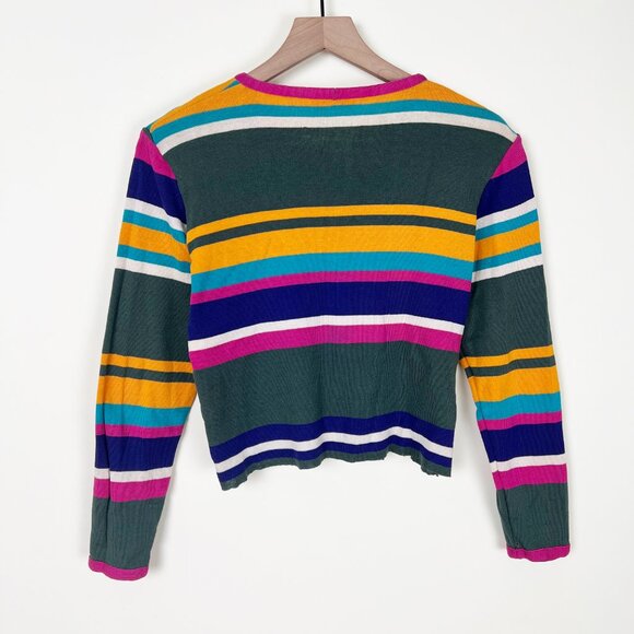 Vintage Missoni Knit Sweater Cropped Distressed Long Sleeve Blouse Top Shirt - Picture 8 of 8